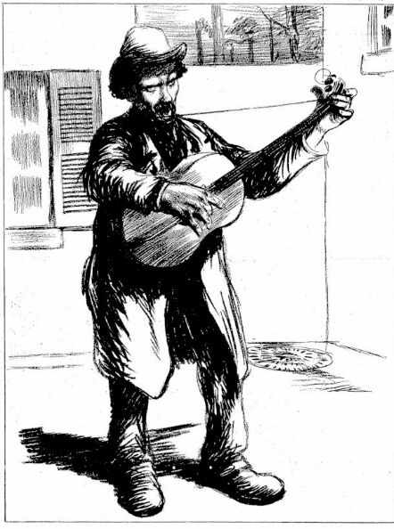 Le chanteur des cours, par Charles Huard - Le Journal Amusant, 4 août 1900
