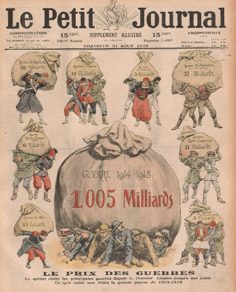 « Le prix des guerres » – Illustration extraite du Petit journal, supplément du dimanche, 31 août 1919.
